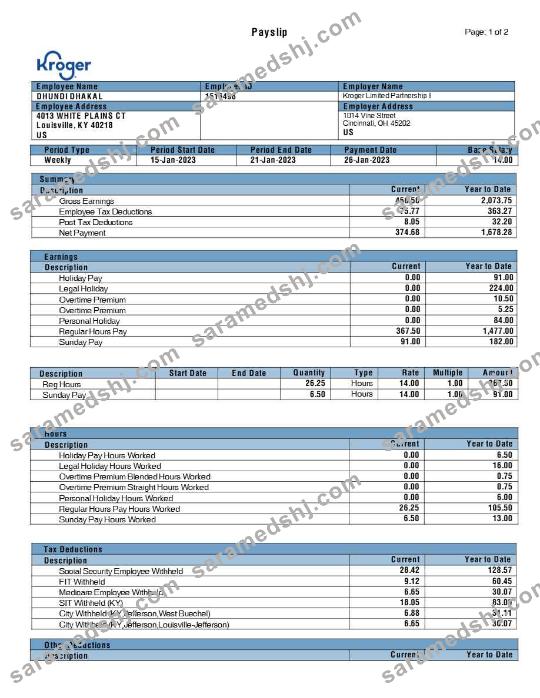 Kroger grocery payslip template in Word and PDF formats.pdf, 1
